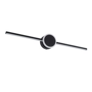 GloboStar® OPAL 60454 Μοντέρνο Φωτιστικό Τοίχου – Απλίκα Καθρέπτη Μπάνιου – Πίνακα LED 14W 1600lm 180° AC 220-240V IP44 Μ60 x Π6 x Υ10cm – Φυσικό Λευκό 4500K – Μαύρο – 3 Years Warranty
