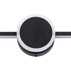 GloboStar® OPAL 60454 Μοντέρνο Φωτιστικό Τοίχου – Απλίκα Καθρέπτη Μπάνιου – Πίνακα LED 14W 1600lm 180° AC 220-240V IP44 Μ60 x Π6 x Υ10cm – Φυσικό Λευκό 4500K – Μαύρο – 3 Years Warranty