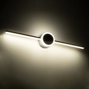 GloboStar® OPAL 60455 Μοντέρνο Φωτιστικό Τοίχου – Απλίκα Καθρέπτη Μπάνιου – Πίνακα LED 14W 1600lm 180° AC 220-240V IP44 Μ60 x Π6 x Υ10cm – Φυσικό Λευκό 4500K – Χρώμιο Νίκελ – 3 Years Warranty