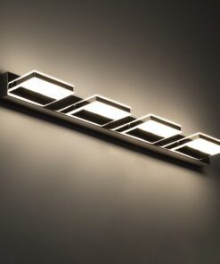 GloboStar® KARLA 60456 Μοντέρνο Φωτιστικό Τοίχου – Απλίκα Καθρέπτη Μπάνιου – Πίνακα LED 14W 1600lm 180° AC 220-240V IP44 Μ60 x Π9 x Υ5cm – Φυσικό Λευκό 4500K – Χρώμιο Νίκελ – 3 Years Warranty