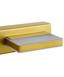 GloboStar® KARLA 60457 Μοντέρνο Φωτιστικό Τοίχου – Απλίκα Καθρέπτη Μπάνιου – Πίνακα LED 14W 1600lm 180° AC 220-240V IP44 Μ60 x Π9 x Υ5cm – Φυσικό Λευκό 4500K – Χρυσό – 3 Years Warranty