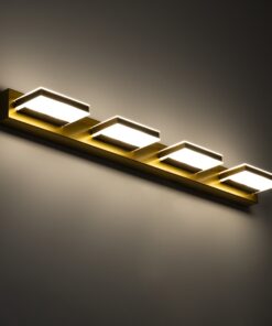 GloboStar® KARLA 60457 Μοντέρνο Φωτιστικό Τοίχου – Απλίκα Καθρέπτη Μπάνιου – Πίνακα LED 14W 1600lm 180° AC 220-240V IP44 Μ60 x Π9 x Υ5cm – Φυσικό Λευκό 4500K – Χρυσό – 3 Years Warranty