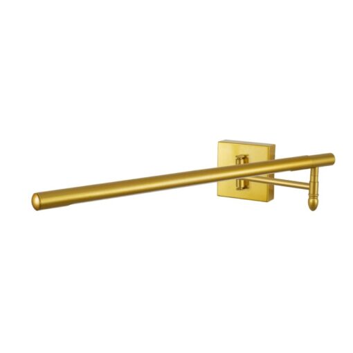 GloboStar® FRIDA 60459 Μοντέρνο Φωτιστικό Τοίχου – Απλίκα Καθρέπτη Μπάνιου – Πίνακα LED 12W 1400lm 120° AC 220-240V IP44 Μ51 x Π9 έως Π68(Ρυθμιζόμενο) x Υ10cm – Φυσικό Λευκό 4500K – Χρυσό – 3 Years Warranty