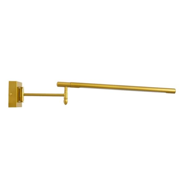 GloboStar® FRIDA 60459 Μοντέρνο Φωτιστικό Τοίχου – Απλίκα Καθρέπτη Μπάνιου – Πίνακα LED 12W 1400lm 120° AC 220-240V IP44 Μ51 x Π9 έως Π68(Ρυθμιζόμενο) x Υ10cm – Φυσικό Λευκό 4500K – Χρυσό – 3 Years Warranty