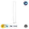 GloboStar® CORNELIE 60464 Επιδαπέδιο Φωτιστικό LED CCT 24W 2640lm 200° AC 220-240V – Εναλλαγή Φωτισμού μέσω Διακόπτη On/Off All In One Ψυχρό 6000k+Φυσικό 4500k+Θερμό 2700k Μ26 x Π16 x Υ153cm – Λευκό – 3 Χρόνια Εγγύηση