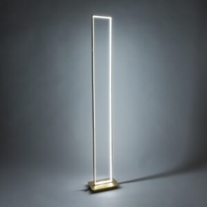 GloboStar® CORNELIE 60465 Επιδαπέδιο Φωτιστικό LED CCT 24W 2640lm 200° AC 220-240V – Εναλλαγή Φωτισμού μέσω Διακόπτη On/Off All In One Ψυχρό 6000k+Φυσικό 4500k+Θερμό 2700k Μ26 x Π16 x Υ153cm – Χρυσό – 3 Χρόνια Εγγύηση