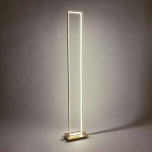 GloboStar® CORNELIE 60465 Επιδαπέδιο Φωτιστικό LED CCT 24W 2640lm 200° AC 220-240V – Εναλλαγή Φωτισμού μέσω Διακόπτη On/Off All In One Ψυχρό 6000k+Φυσικό 4500k+Θερμό 2700k Μ26 x Π16 x Υ153cm – Χρυσό – 3 Χρόνια Εγγύηση