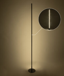 GloboStar® DALUMA 60470 Επιδαπέδιο Φωτιστικό LED CCT 24W 2640lm 200° AC 220-240V – Εναλλαγή Φωτισμού μέσω On/Off All In One Ψυχρό 6000k+Φυσικό 4500k+Θερμό 2700k Μ18 x Π18 x Υ160cm – Μαύρο – 3 Χρόνια Εγγύηση