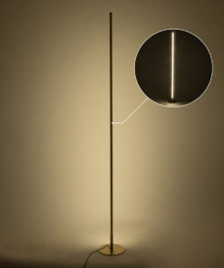 GloboStar® DALUMA 60472 Επιδαπέδιο Φωτιστικό LED CCT 24W 2640lm 200° AC 220-240V – Εναλλαγή Φωτισμού μέσω On/Off All In One Ψυχρό 6000k+Φυσικό 4500k+Θερμό 2700k Μ18 x Π18 x Υ160cm – Χρυσό – 3 Χρόνια Εγγύηση