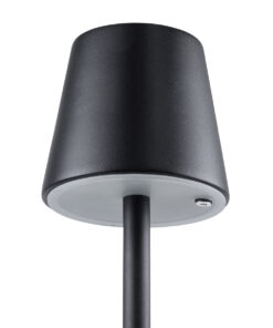 GloboStar® NEGA 60473 Μοντέρνο Επιτραπέζιο Φωτιστικό Πορτατίφ LED 2.2W 154lm 360° DC 5V Επαναφορτιζόμενο με Μπαταρία Li-ion 4000mAh – Διακόπτη Αφής – Θερμό Λευκό 2700K – Dimmable – D10 x H39cm – Μαύρο – 2 Years Warranty