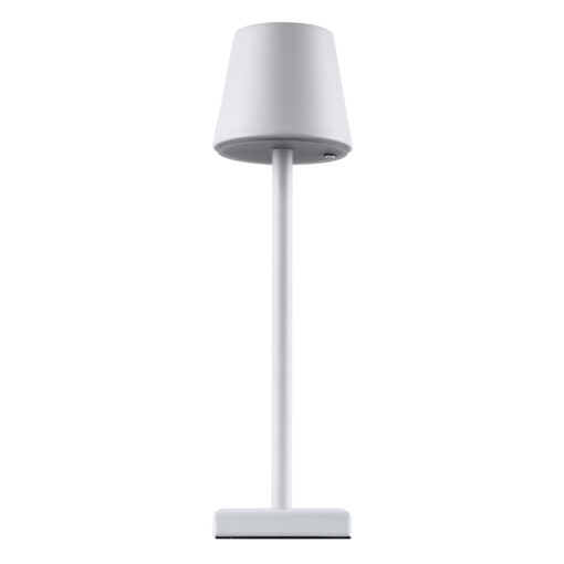 GloboStar® NEGA 60474 Μοντέρνο Επιτραπέζιο Φωτιστικό Πορτατίφ LED 2.2W 154lm 360° DC 5V Επαναφορτιζόμενο με Μπαταρία Li-ion 4000mAh – Διακόπτη Αφής – Θερμό Λευκό 2700K – Dimmable – D10 x H39cm – Λευκό – 2 Years Warranty
