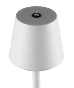 GloboStar® NEGA 60474 Μοντέρνο Επιτραπέζιο Φωτιστικό Πορτατίφ LED 2.2W 154lm 360° DC 5V Επαναφορτιζόμενο με Μπαταρία Li-ion 4000mAh – Διακόπτη Αφής – Θερμό Λευκό 2700K – Dimmable – D10 x H39cm – Λευκό – 2 Years Warranty