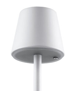 GloboStar® NEGA 60474 Μοντέρνο Επιτραπέζιο Φωτιστικό Πορτατίφ LED 2.2W 154lm 360° DC 5V Επαναφορτιζόμενο με Μπαταρία Li-ion 4000mAh – Διακόπτη Αφής – Θερμό Λευκό 2700K – Dimmable – D10 x H39cm – Λευκό – 2 Years Warranty