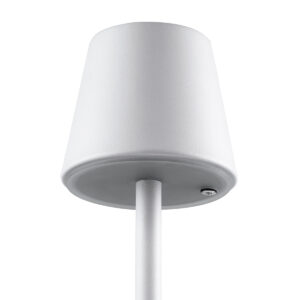 GloboStar® NEGA 60474 Μοντέρνο Επιτραπέζιο Φωτιστικό Πορτατίφ LED 2.2W 154lm 360° DC 5V Επαναφορτιζόμενο με Μπαταρία Li-ion 4000mAh – Διακόπτη Αφής – Θερμό Λευκό 2700K – Dimmable – D10 x H39cm – Λευκό – 2 Years Warranty