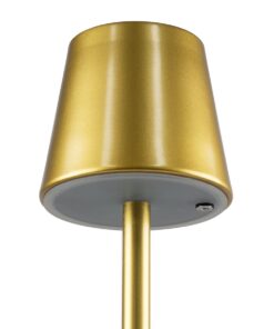 GloboStar® NEGA 60475 Μοντέρνο Επιτραπέζιο Φωτιστικό Πορτατίφ LED 2.2W 154lm 360° DC 5V Επαναφορτιζόμενο με Μπαταρία Li-ion 4000mAh – Διακόπτη Αφής – Θερμό Λευκό 2700K – Dimmable – D10 x H39cm – Χρυσό – 2 Years Warranty