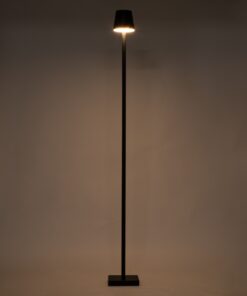 GloboStar® NEGA 60477 Μοντέρνο Επιδαπέδιο Φωτιστικό LED 2.2W 154lm 360° DC 5V Επαναφορτιζόμενο με Μπαταρία Li-ion 4000mAh – Διακόπτη Αφής – Θερμό Λευκό 2700K – Dimmable – D10 x H135cm – Μαύρο – 2 Years Warranty