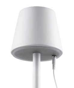 GloboStar® NEGA 60478 Μοντέρνο Επιδαπέδιο Φωτιστικό LED 2.2W 154lm 360° DC 5V Επαναφορτιζόμενο με Μπαταρία Li-ion 4000mAh – Διακόπτη Αφής – Θερμό Λευκό 2700K – Dimmable – D10 x H135cm – Λευκό – 2 Years Warranty