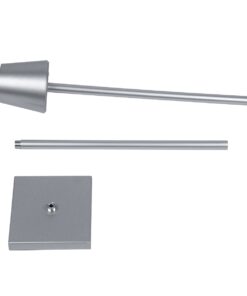 GloboStar® NEGA 60480 Μοντέρνο Επιδαπέδιο Φωτιστικό LED 2.2W 154lm 360° DC 5V Επαναφορτιζόμενο με Μπαταρία Li-ion 4000mAh – Διακόπτη Αφής – Θερμό Λευκό 2700K – Dimmable – D10 x H135cm – Ασημί – 2 Years Warranty