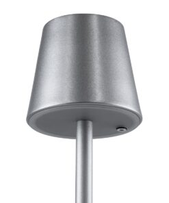 GloboStar® NEGA 60480 Μοντέρνο Επιδαπέδιο Φωτιστικό LED 2.2W 154lm 360° DC 5V Επαναφορτιζόμενο με Μπαταρία Li-ion 4000mAh – Διακόπτη Αφής – Θερμό Λευκό 2700K – Dimmable – D10 x H135cm – Ασημί – 2 Years Warranty