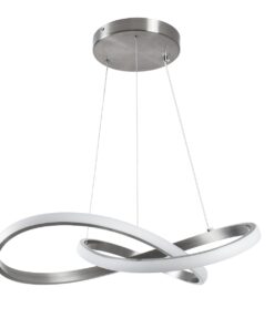 GloboStar® DEXTER 60498 Κρεμαστό Φωτιστικό Οροφής Design LED CCT 72W 8064lm 300° AC 220-240V – Εναλλαγή Φωτισμού μέσω Τηλεχειριστηρίου All In One Ψυχρό 6000k+Φυσικό 4500k+Θερμό 2700k Dimmable Φ56cm – Νίκελ Ασημί Βούρτσας – 3 Years Warranty