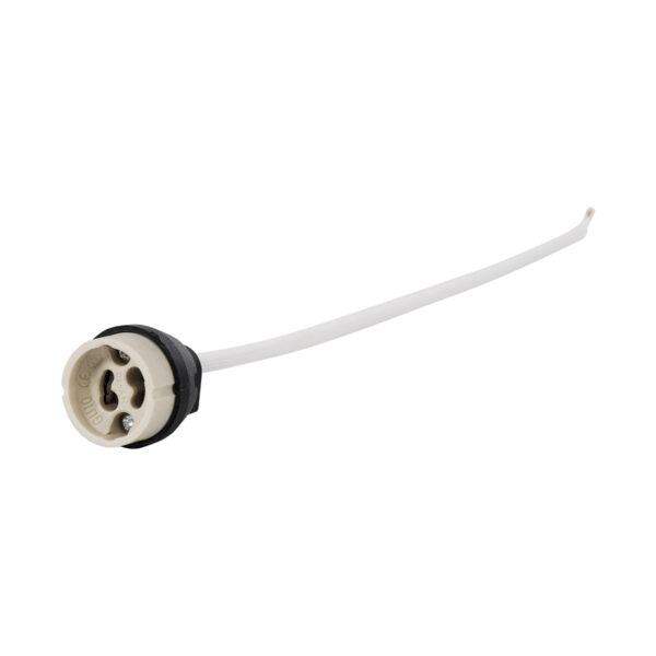 GloboStar® LAMPHOLDER 60499 Ντουί GU10 Πορσελάνης με 30cm VDE Καλώδιο & Anti-Fire Protection High Resistance Tube – ᐊVDEᐅ Certified – IP20 – Φ3.5 x Μ32cm – 5 Years Warranty