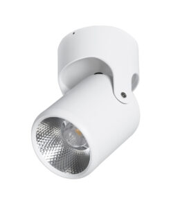 GloboStar® DETRONIC 60501 Επιφανειακό Κινούμενο Spot Downlight LED 10W 1300lm 24° AC 220-240V IP20 Φ9cm x Υ16cm – Στρόγγυλο – Λευκό – Φυσικό Λευκό 4500K – Bridgelux COB – TÜV Certified Driver – 5 Χρόνια Εγγύηση