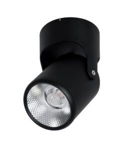 GloboStar® DETRONIC 60505 Επιφανειακό Κινούμενο Spot Downlight LED 10W 1250lm 24° AC 220-240V IP20 Φ9cm x Υ16cm – Στρόγγυλο – Μαύρο – Θερμό Λευκό 2700K – Bridgelux COB – TÜV Certified Driver – 5 Χρόνια Εγγύηση