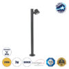 GloboStar® GARDENIA 60507 Φωτιστικό Κήπου – Κολωνάκι Αρχιτεκτονικού Φωτισμού Εξωτερικού Χώρου LED 7W 700lm 60° AC220-240V Αδιάβροχο IP65 – Σώμα Αλουμινίου & Tempered Glass – Μ12 x Π18 x Υ90cm – Θερμό Λευκό 2700K – Γκρι Ανθρακί – Bridgelux Chip – 5 Years Warranty
