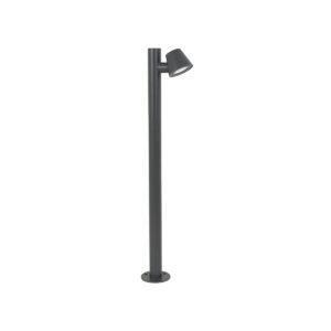 GloboStar® GARDENIA 60507 Φωτιστικό Κήπου – Κολωνάκι Αρχιτεκτονικού Φωτισμού Εξωτερικού Χώρου LED 7W 700lm 60° AC220-240V Αδιάβροχο IP65 – Σώμα Αλουμινίου & Tempered Glass – Μ12 x Π18 x Υ90cm – Θερμό Λευκό 2700K – Γκρι Ανθρακί – Bridgelux Chip – 5 Years Warranty