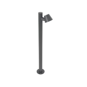 GloboStar® GARDENIA 60507 Φωτιστικό Κήπου – Κολωνάκι Αρχιτεκτονικού Φωτισμού Εξωτερικού Χώρου LED 7W 700lm 60° AC220-240V Αδιάβροχο IP65 – Σώμα Αλουμινίου & Tempered Glass – Μ12 x Π18 x Υ90cm – Θερμό Λευκό 2700K – Γκρι Ανθρακί – Bridgelux Chip – 5 Years Warranty