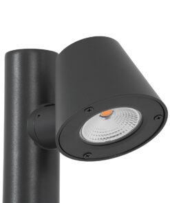 GloboStar® GARDENIA 60507 Φωτιστικό Κήπου – Κολωνάκι Αρχιτεκτονικού Φωτισμού Εξωτερικού Χώρου LED 7W 700lm 60° AC220-240V Αδιάβροχο IP65 – Σώμα Αλουμινίου & Tempered Glass – Μ12 x Π18 x Υ90cm – Θερμό Λευκό 2700K – Γκρι Ανθρακί – Bridgelux Chip – 5 Years Warranty