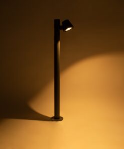 GloboStar® GARDENIA 60507 Φωτιστικό Κήπου – Κολωνάκι Αρχιτεκτονικού Φωτισμού Εξωτερικού Χώρου LED 7W 700lm 60° AC220-240V Αδιάβροχο IP65 – Σώμα Αλουμινίου & Tempered Glass – Μ12 x Π18 x Υ90cm – Θερμό Λευκό 2700K – Γκρι Ανθρακί – Bridgelux Chip – 5 Years Warranty