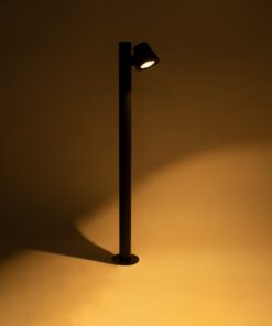 GloboStar® GARDENIA 60508 Φωτιστικό Κήπου – Κολωνάκι Αρχιτεκτονικού Φωτισμού Εξωτερικού Χώρου LED 7W 700lm 60° AC220-240V Αδιάβροχο IP65 – Σώμα Αλουμινίου & Tempered Glass – Μ12 x Π18 x Υ90cm – Θερμό Λευκό 2700K – Μαύρο – Bridgelux Chip – 5 Years Warranty