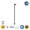 GloboStar® GARDENIA 60510 Φωτιστικό Κήπου – Πάρκου – Πλατείας – Κολωνάκι Αρχιτεκτονικού Φωτισμού Εξωτερικού Χώρου LED 7W 700lm 60° AC220-240V Αδιάβροχο IP65 – Σώμα Αλουμινίου & Tempered Glass – Μ15 x Π18 x Υ180cm – Θερμό Λευκό 2700K – Γκρι Ανθρακί – Bridgelux Chip – 5 Years Warranty
