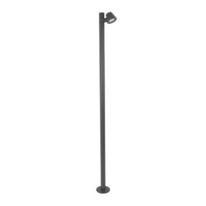 GloboStar® GARDENIA 60510 Φωτιστικό Κήπου – Πάρκου – Πλατείας – Κολωνάκι Αρχιτεκτονικού Φωτισμού Εξωτερικού Χώρου LED 7W 700lm 60° AC220-240V Αδιάβροχο IP65 – Σώμα Αλουμινίου & Tempered Glass – Μ15 x Π18 x Υ180cm – Θερμό Λευκό 2700K – Γκρι Ανθρακί – Bridgelux Chip – 5 Years Warranty