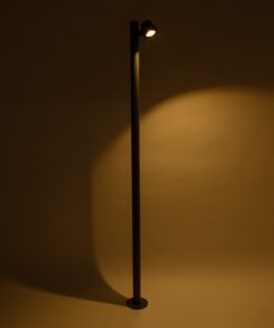 GloboStar® GARDENIA 60510 Φωτιστικό Κήπου – Πάρκου – Πλατείας – Κολωνάκι Αρχιτεκτονικού Φωτισμού Εξωτερικού Χώρου LED 7W 700lm 60° AC220-240V Αδιάβροχο IP65 – Σώμα Αλουμινίου & Tempered Glass – Μ15 x Π18 x Υ180cm – Θερμό Λευκό 2700K – Γκρι Ανθρακί – Bridgelux Chip – 5 Years Warranty