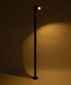 GloboStar® GARDENIA 60511 Φωτιστικό Κήπου – Πάρκου – Πλατείας – Κολωνάκι Αρχιτεκτονικού Φωτισμού Εξωτερικού Χώρου LED 7W 700lm 60° AC220-240V Αδιάβροχο IP65 – Σώμα Αλουμινίου & Tempered Glass – Μ15 x Π18 x Υ180cm – Θερμό Λευκό 2700K – Μαύρο – Bridgelux Chip – 5 Years Warranty