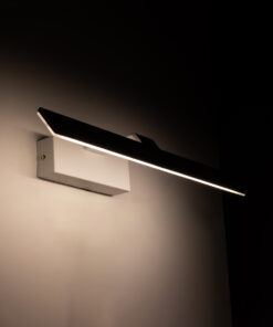 GloboStar® MIRROR 60512 Φωτιστικό Τοίχου – Απλίκα LED 12W 1440lm 120° AC 85-265V IP54 Φυσικό Λευκό 4500K Λευκό Μέταλλο – Μ42 x Π5 x Υ15cm – 2 Xρόνια Εγγύηση