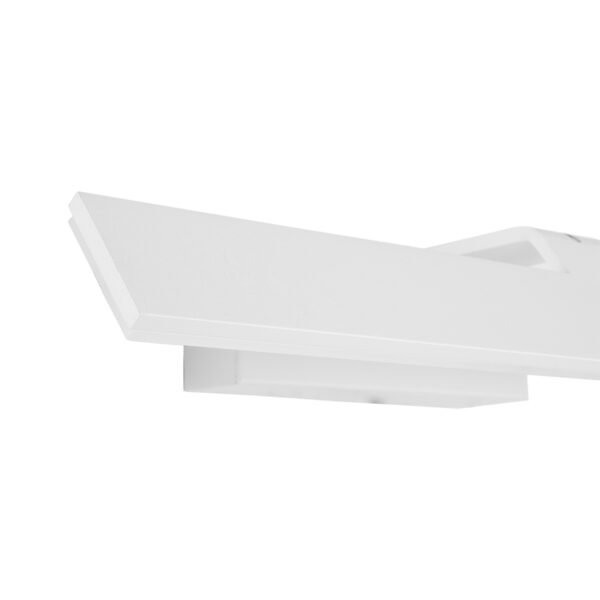 GloboStar® MIRROR 60512 Φωτιστικό Τοίχου – Απλίκα LED 12W 1440lm 120° AC 85-265V IP54 Φυσικό Λευκό 4500K Λευκό Μέταλλο – Μ42 x Π5 x Υ15cm – 2 Xρόνια Εγγύηση