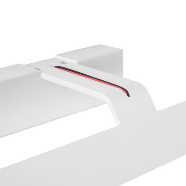 GloboStar® MIRROR 60512 Φωτιστικό Τοίχου – Απλίκα LED 12W 1440lm 120° AC 85-265V IP54 Φυσικό Λευκό 4500K Λευκό Μέταλλο – Μ42 x Π5 x Υ15cm – 2 Xρόνια Εγγύηση
