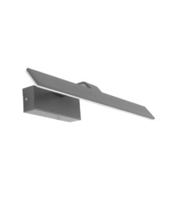 GloboStar® MIRROR 60513 Φωτιστικό Τοίχου – Απλίκα LED 12W 1440lm 120° AC 85-265V IP54 Φυσικό Λευκό 4500K Γκρι Μέταλλο – Μ42 x Π5 x Υ15cm – 2 Xρόνια Εγγύηση