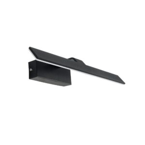 GloboStar® MIRROR 60514 Φωτιστικό Τοίχου – Απλίκα LED 12W 1440lm 120° AC 85-265V IP54 Φυσικό Λευκό 4500K Μαύρο Μέταλλο – Μ42 x Π5 x Υ15cm – 2 Xρόνια Εγγύηση