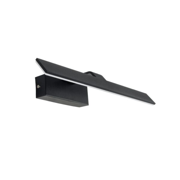 GloboStar® MIRROR 60514 Φωτιστικό Τοίχου – Απλίκα LED 12W 1440lm 120° AC 85-265V IP54 Φυσικό Λευκό 4500K Μαύρο Μέταλλο – Μ42 x Π5 x Υ15cm – 2 Xρόνια Εγγύηση