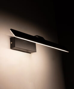 GloboStar® MIRROR 60514 Φωτιστικό Τοίχου – Απλίκα LED 12W 1440lm 120° AC 85-265V IP54 Φυσικό Λευκό 4500K Μαύρο Μέταλλο – Μ42 x Π5 x Υ15cm – 2 Xρόνια Εγγύηση