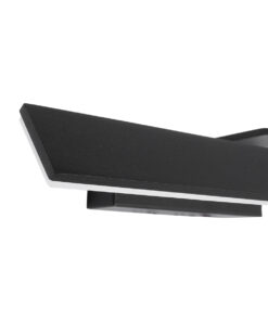 GloboStar® MIRROR 60514 Φωτιστικό Τοίχου – Απλίκα LED 12W 1440lm 120° AC 85-265V IP54 Φυσικό Λευκό 4500K Μαύρο Μέταλλο – Μ42 x Π5 x Υ15cm – 2 Xρόνια Εγγύηση