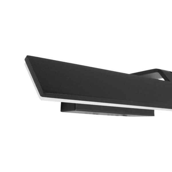 GloboStar® MIRROR 60514 Φωτιστικό Τοίχου – Απλίκα LED 12W 1440lm 120° AC 85-265V IP54 Φυσικό Λευκό 4500K Μαύρο Μέταλλο – Μ42 x Π5 x Υ15cm – 2 Xρόνια Εγγύηση