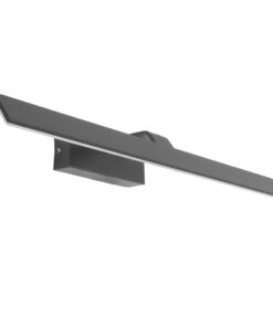 GloboStar® MIRROR 60516 Φωτιστικό Τοίχου – Απλίκα LED 14W 1680lm 120° AC 85-265V IP54 Φυσικό Λευκό 4500K Γκρι Μέταλλο – Μ58 x Π15 x Υ6cm – 2 Xρόνια Εγγύηση