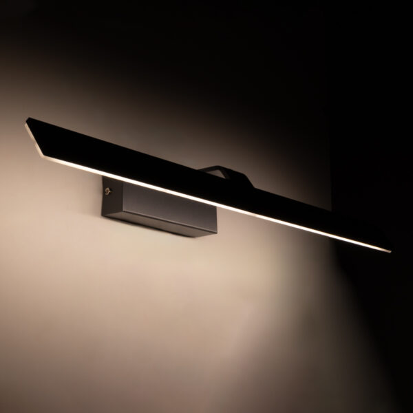 GloboStar® MIRROR 60516 Φωτιστικό Τοίχου – Απλίκα LED 14W 1680lm 120° AC 85-265V IP54 Φυσικό Λευκό 4500K Γκρι Μέταλλο – Μ58 x Π15 x Υ6cm – 2 Xρόνια Εγγύηση