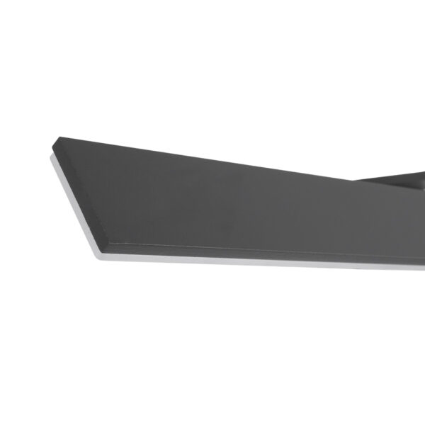 GloboStar® MIRROR 60516 Φωτιστικό Τοίχου – Απλίκα LED 14W 1680lm 120° AC 85-265V IP54 Φυσικό Λευκό 4500K Γκρι Μέταλλο – Μ58 x Π15 x Υ6cm – 2 Xρόνια Εγγύηση