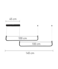 InLight Κρεμαστό φωτιστικό LED 38W CCT σε μαύρη απόχρωση D:145cm (6052-BL)